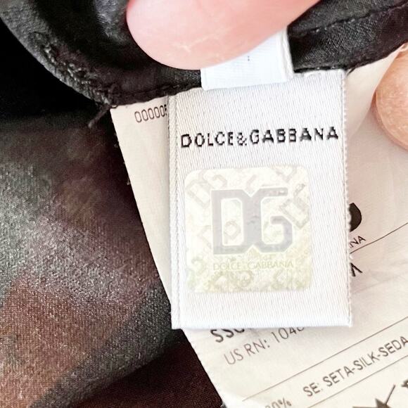 DOLCE & GABBANA 100% Silk Sheer Black Open Sleeve Top, Italian 44 / US M - Picture 14 of 15